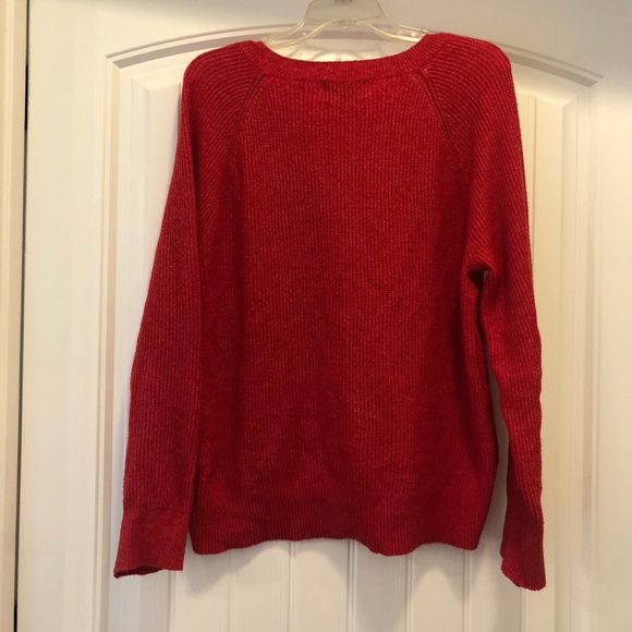 Old Navy V-Neck Shaker Stitch Cocoon Sweater - Picture 2 of 7